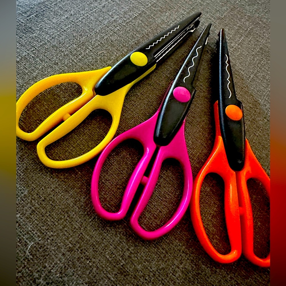 Three pairs of craft scissors